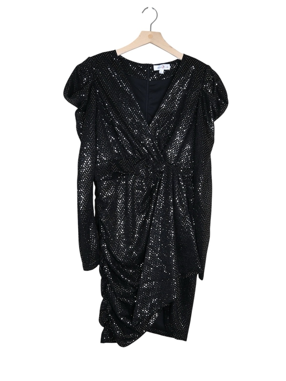 Perfectly Priscilla Women's L Black Gold Metallic Lined Cocktail Dress